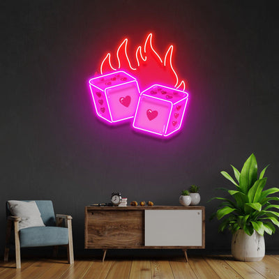 Dice Love Led Neon Acrylic Artwork - Neonzastudio