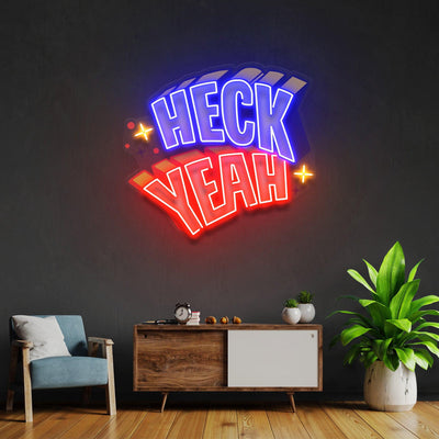 HECK YEAH Led Neon Acrylic Artwork - Neonzastudio