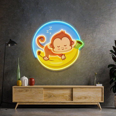 Sleeping Monkey Led Neon Acrylic Artwork - Neonzastudio