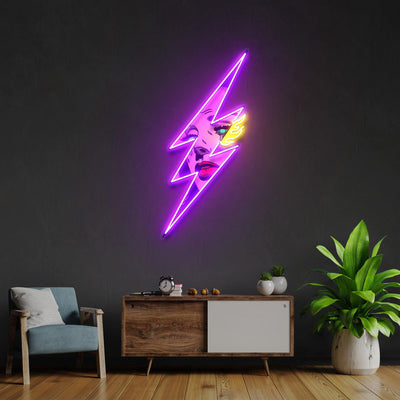 Thunder Girl Led Neon Acrylic Artwork - Neonzastudio