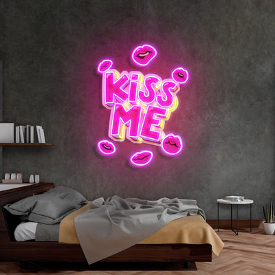 Kiss Me Led Neon Acrylic Artwork - Neonzastudio